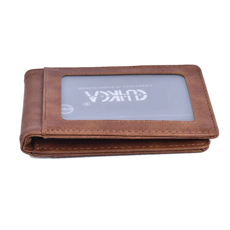 RFID Men's Leather Slim Bifold Money Clip Wallet Front Pocket Credit Card Holder