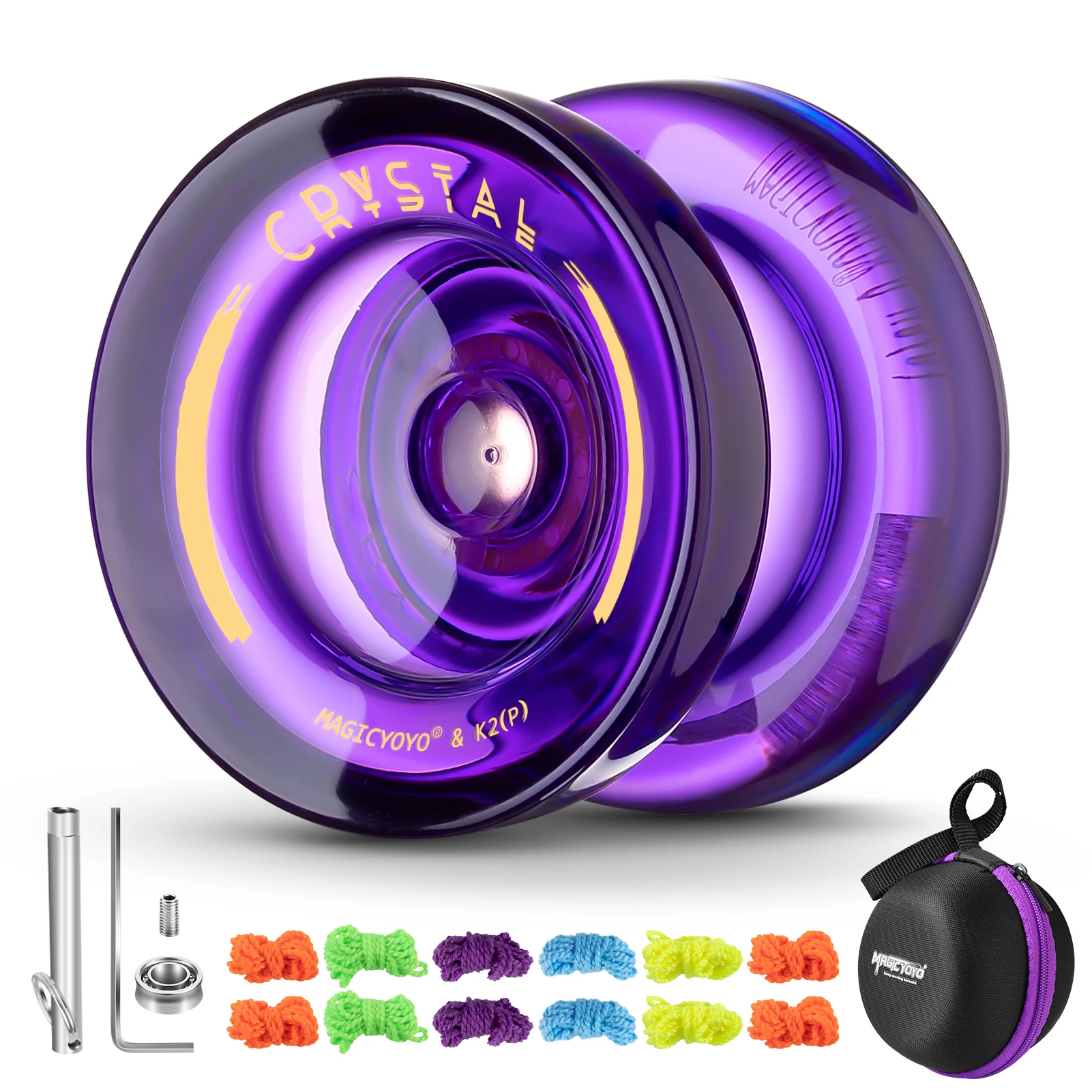 Yoyo Ball MAGICYOYO Responsive Yoyo for Kids K2 Crystal Dual Purpose Plastic Yo-Yo for Beginners Replacement Unresponsive Ball Bearing