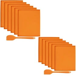 Silicone Non-Stick Dehydrator Mats with Edged Tray - Set of 6 for Fruits, Meat, and Vegetables (12Pcs)