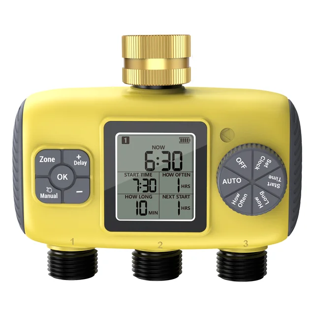 Insoma 3-Outlet Automatic Water Timer Garden Irrigation Watering System Independent Control Sprinkler Programmer Tools 1