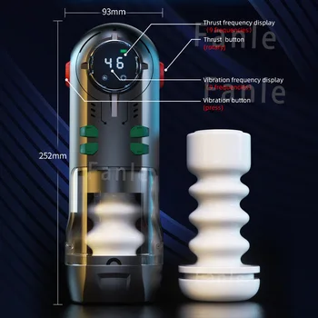 Automatic Telescopic Sucking Masturbators Cup for Men Male Heated Thrusting Masturbation Piston Pocket Adult Equipment Sex Toy