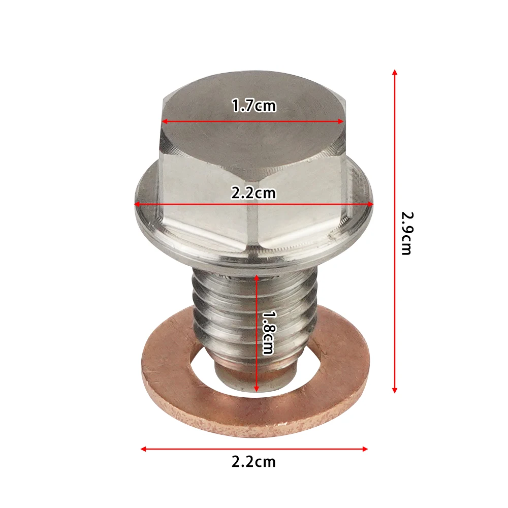 M12x 1,25 M14x 1,5 M16x 1,5 M18x 1,5 Edelstahl Magnetische Öl Ablauf Stecker Ölablasswanne Mutter Silber Auto teile Auto Zubehör – Detail 6