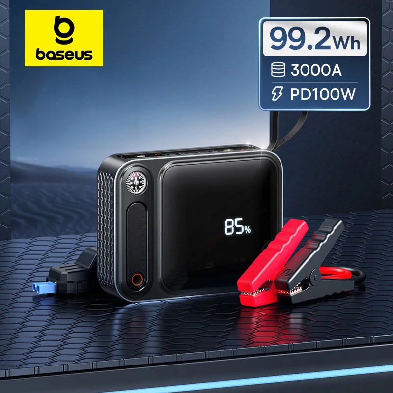 Baseus 3000A Car Jump Starter Power Bank 26800mAh Car Starting Device with PD 100W Fast Charging Battery Charger Booster car jump starter