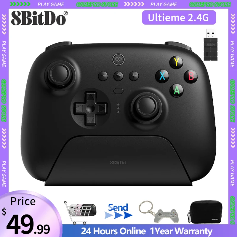 

8bitdo Ultieme 2,4G контроллер с многофункциональной док-станцией для Steam Deck Windows 10 Android Raspberry Pi геймпад