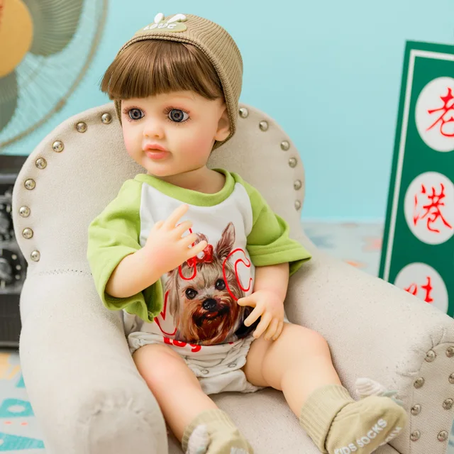 55CM 22inch Realistic Lifelike Full Silicone Body Reborn Baby Girl 