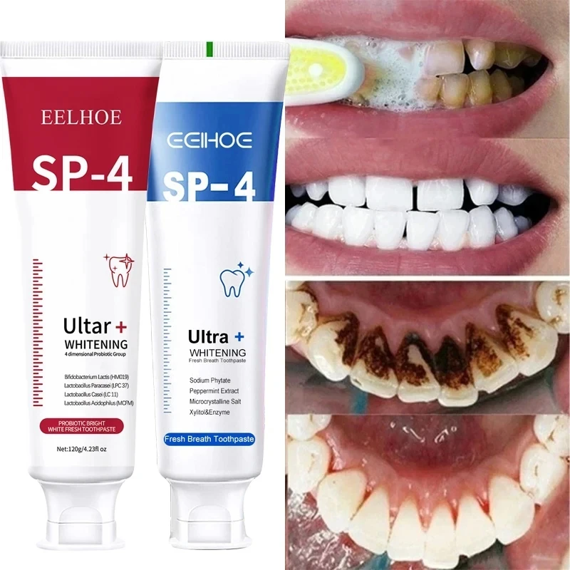 

Probiotic Toothpaste SP-4 Whitening Tooth Remove Bad Breath Plaque Stains Teeth Whitener Oral Hygiene Care Clean Fresh Breath