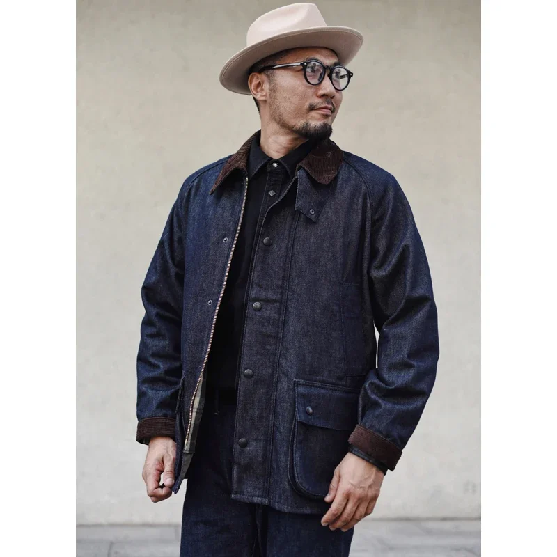 Sauce Zhan Wax-Free Ranger Denim Coat Mans Rustic Terrain Trench Outlander Jacket Regular Fit trench coat warmth coat waterproof windbreaker jacket casual men jacket outdoor jackets