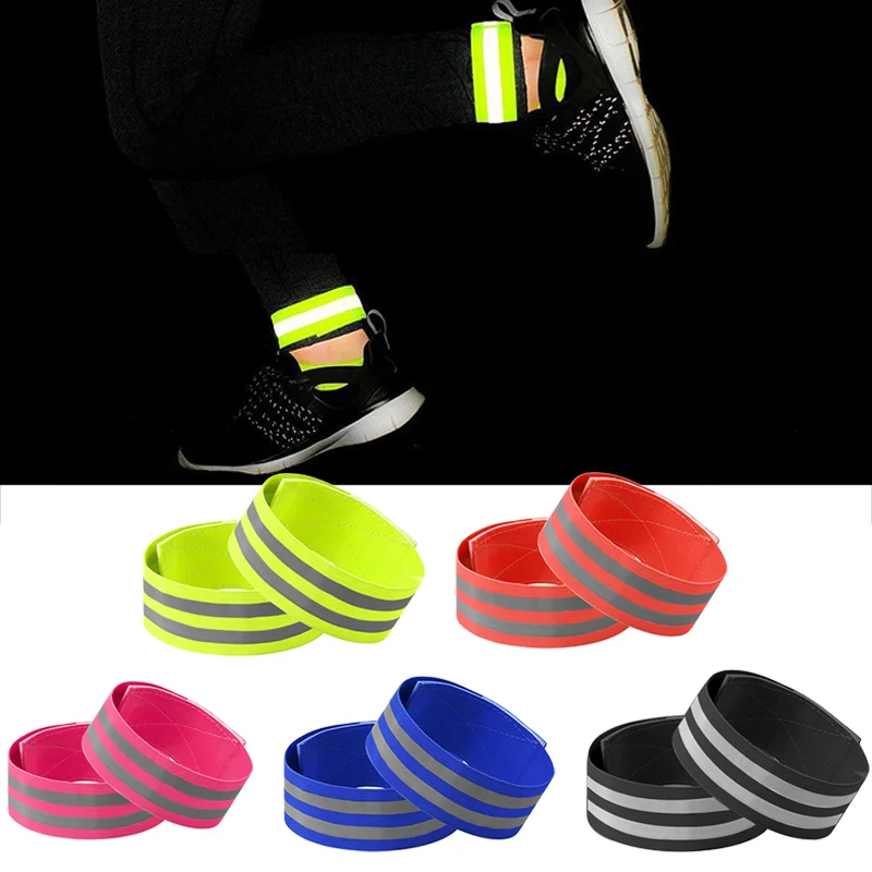 Reflective Bands For Wrist Arm Ankle Leg High Visibility Reflect Straps For Night Walking Cycling Running Safety Reflector Tape waterproof reflective safety tape hazard caution warning sticker high visibility strong adhesive reflector roll for cars trucks