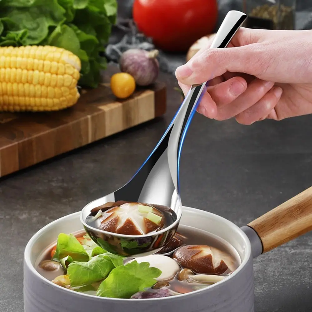 

304 Stainless Steel Dinnerware Dinner Dish Kitchen Tools Restaurant Supplies Spoons Tableware Ladle Serving Spoon Soup Spoon