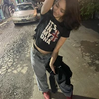Haut Y2k vêtements femmes femme vêtements années 90 vêtements Vintage bébé t-shirts Y2k hauts Harajuku Goth Kawaii Emo femmes recadrée Kpop gothique 2