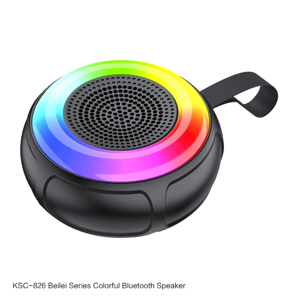 Portable Speaker Stereo Sound Bluetooth-Compatible Speaker With Colorful Light BT5.0 Loudspeaker Long Lasting Sound Music Box