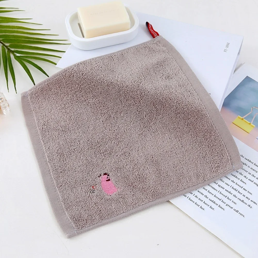 New 25x25cm Small Square Towel Cartoon Cotton Wash Face Towel Super Absorbent Animal Embroidered Fingertip Towels