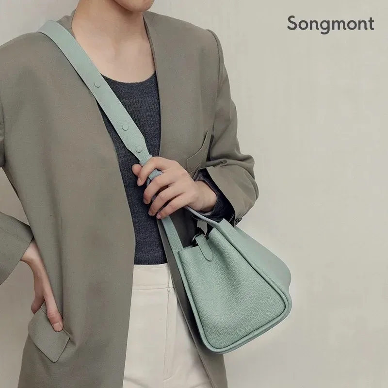 Songmon 여성용 가죽 야채 바구니, 대용량 핸드백 싱글 숄더 크로스바디 백, 럭셔리 브랜드, 니치 디자인