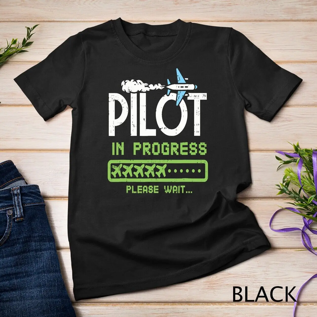 

Kids Pilot In Progress, Future pilot Airplane Lovers T-Shirt Unisex T-shirt