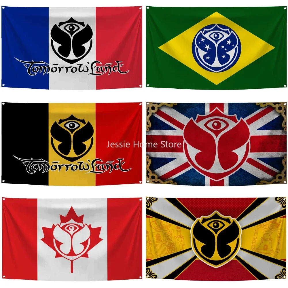 

2×3ft 3×5ft Tomorrowland of Country Flag Polyester Digital Printed Movement Music Festival Banner Tapestry Curtain