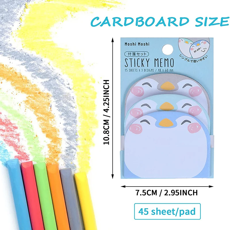 Cartoon Sticky Notes Memo Pads - Kawaii School Supplies
