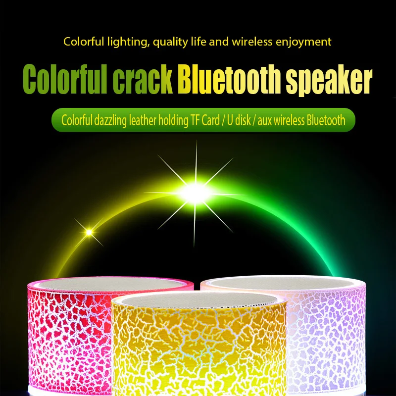 Bluetooth Speaker Mini Wireless Loudspeaker Crack LED TF Card USB Subwoofer Portable MP3 Music Sound Column for PC Mobile Phone |