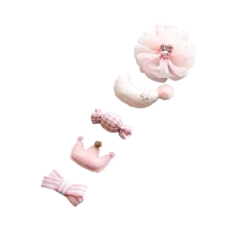 5Pcs/Set Baby Hair Clip Set Baby Headband Accessories Cross Kid Hairclip Cartoon Girl Hair Clip Baby Barrettes Hair Accessories 5