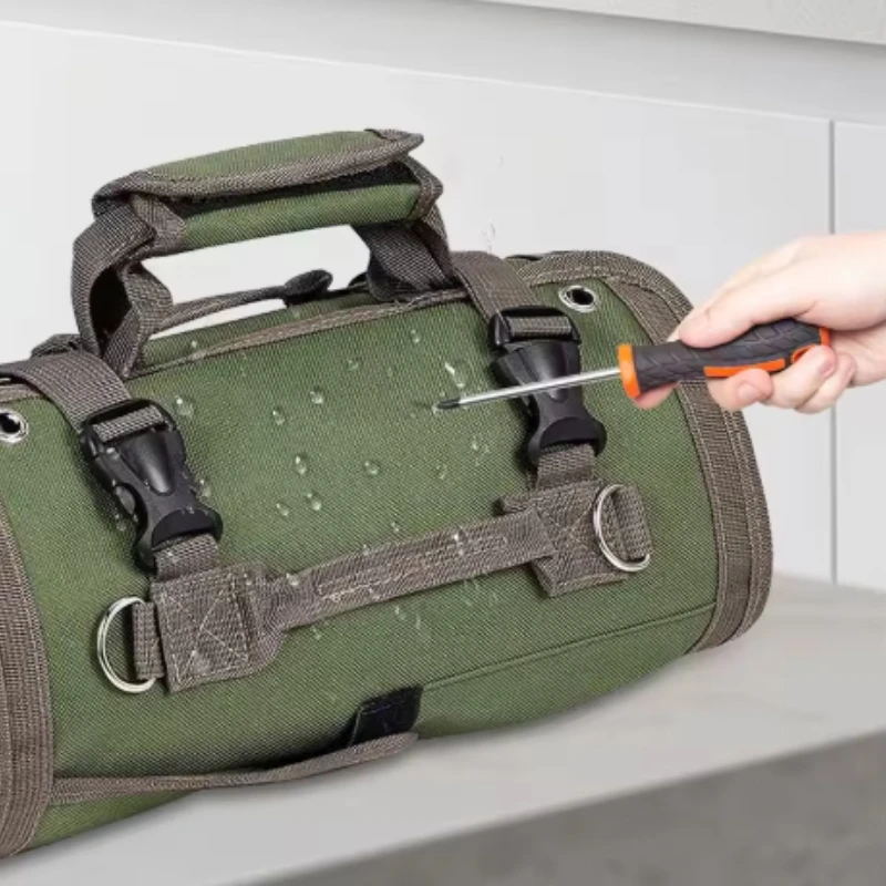 Neue Werkzeugtasche, Scroll-Werkzeug-Aufbewahrungstasche, geeignet für Arbeiter, Ingenieure, Wartungswerkzeuge, Camping, abnehmbare Multifunktionstasche