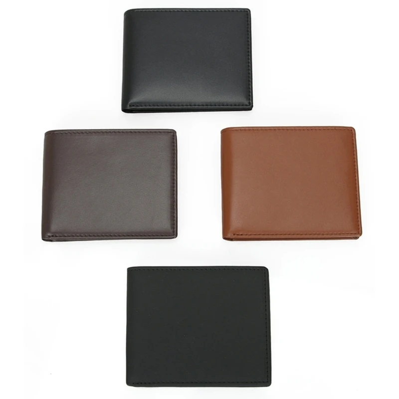 

Men Stylish Bifold Short Slim Wallet PU Leather RFID Blocking Coin Purse Male Lightweight Multi-slot Credit Card Holder Bag