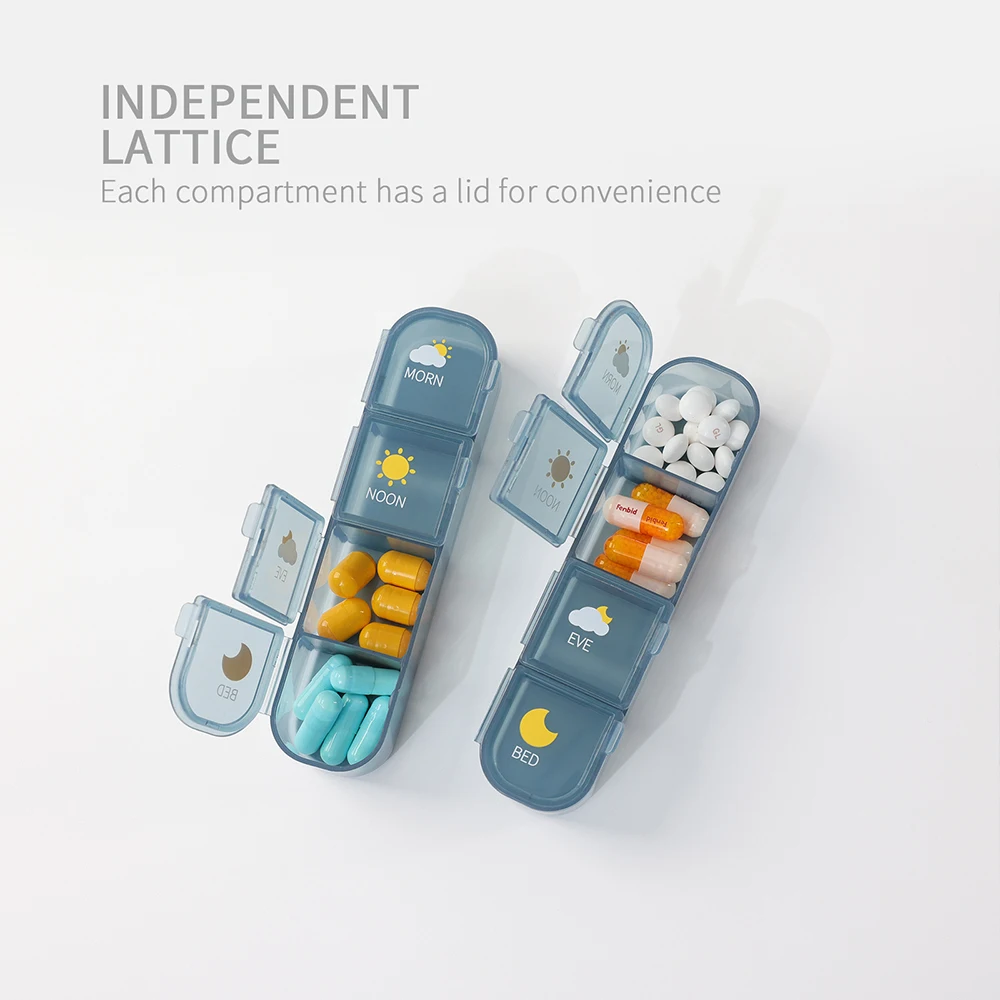 Weekly Pill Organizer 21/28 Grid Pills Case Container 7-Days Compartments for Tablet Vitamin Medicine Storage Moisture Resistant