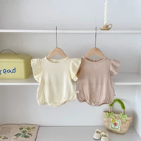 Summer Newborn Girl Romper Baby Girl Sleeveless Solid Color Jumpsuit Infant Girl Bodysuit Baby Clothes 0-2 Years Old 6