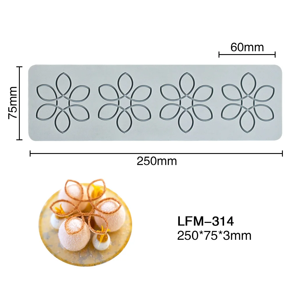 Chinoiserie Pavilion Swan Flower Leaf Lace Silicone Mold DIY Sugar Pad Thin Chocolate C... - SKU FLSM2153 - UGI Packaging