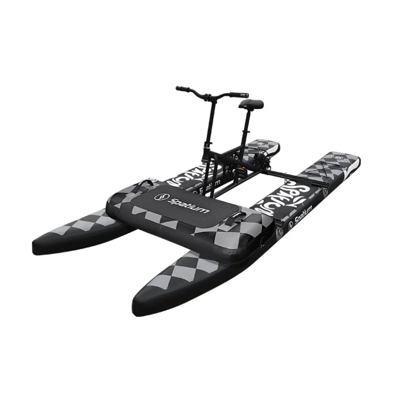 

Favorite New Design Inflatable single water bike pedalo pedal boat floating bicycle for sale