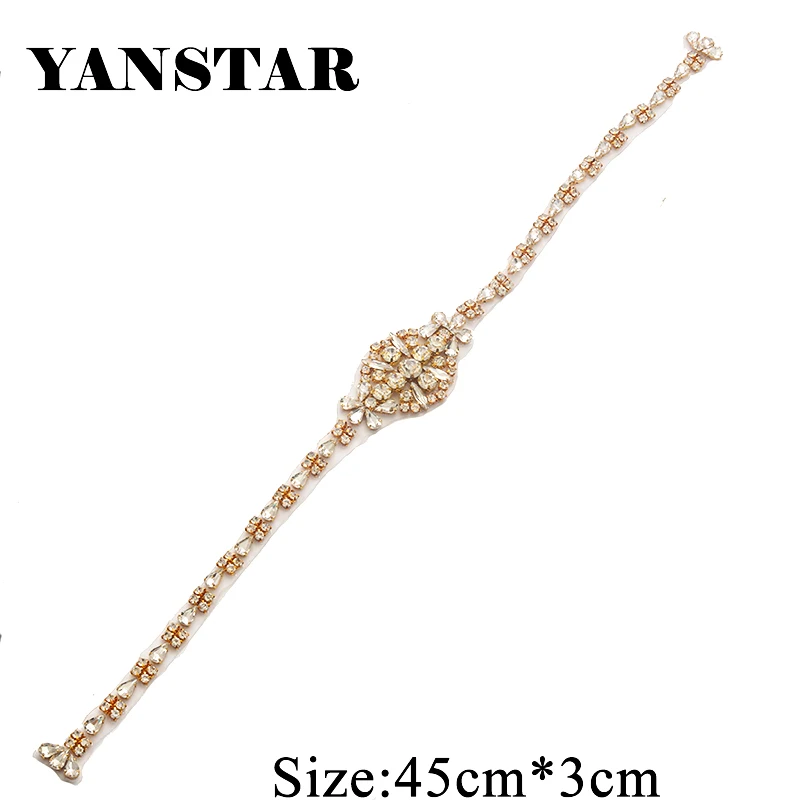 

YANSTAR (10 шт.) оптовая продажа, длина 90 см, свадебные стразы, аксессуары для аппликации, Пришивные свадебные платья, створки YS868