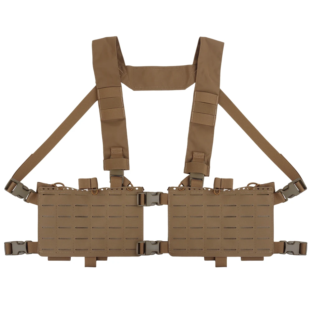 Alpha Tactical Chest Rig MOLLE Split Double Panel Chassis Jagd- und Kampfweste mit interner elastischer Magazintasche – Detail 14