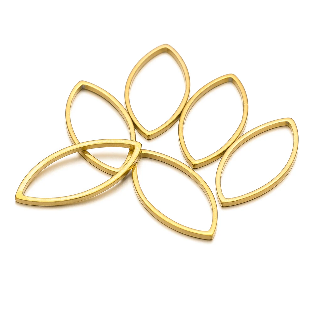 20/50 Stück Edelstahl vergoldet Augenform Hohlverbinder Charms für DIY Schmuckherstellung Armband Halskette Zubehör Bulk