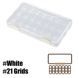 Enhanced Travel Pill Organizer - Weekly 3/4 Daily, Large Capacity with 21/28 Compartments (White - 21 - Grids)