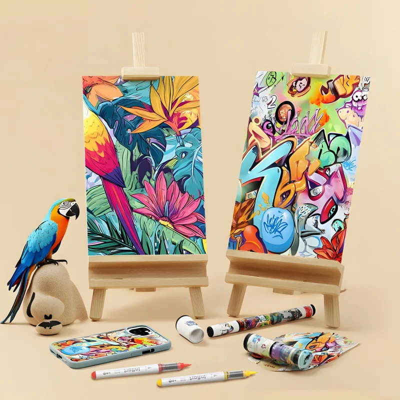 다이렉트 리퀴드 아크릴 소프트팁 마커 펜 세트, 모든 사양으로 제공되는 120가지 색상, 휴대용 보관 가방 포장, 잉크 흐름 조절이 가능한 유연한 소프트팁, 다이렉트 리퀴드 잉크 시스템, 높은 커버력과 레이어