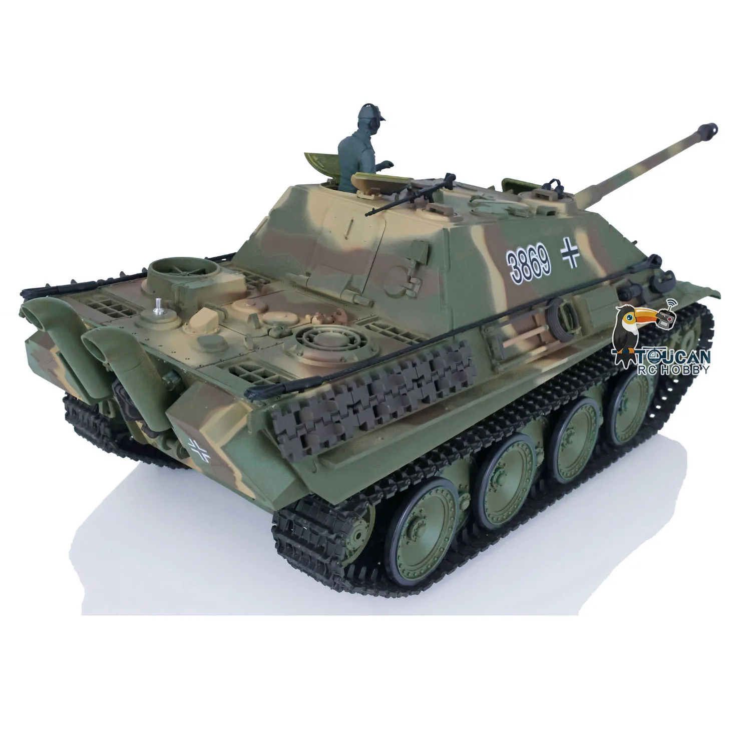 2.4G HENG LONG 1/16 Scale 7.0 Plastic Ver Jadpanther  RTR RC Tank Model 3869 3868 Toucan RC Hobby Army Vehicle for Boys TH17437 3