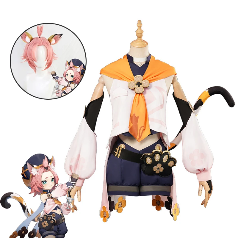 

Game Genshin Impact Diona Cosplay Costume Coordinates Wig Carnival Halloween ComiCon Uniform For Women