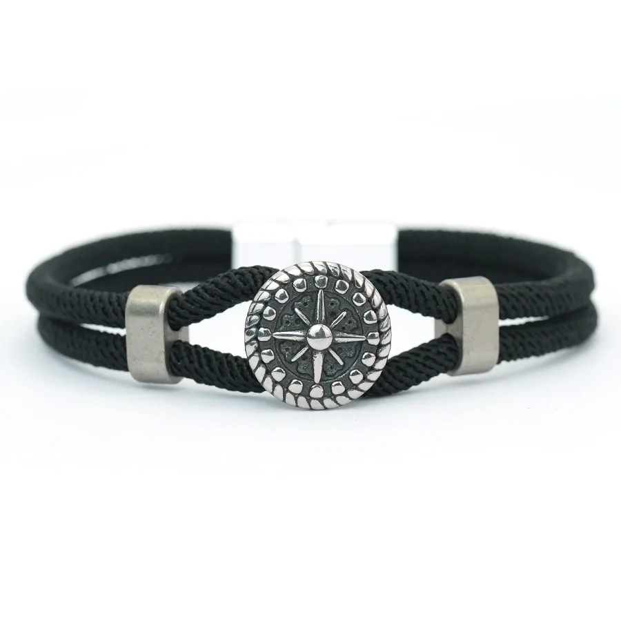 Noter Retro Navigation Kompass Armband für Männer 5 Farben Klasse A 4 mm Seidenseil Armband Armreif Cooles Reiten Handzubehör Joias – Detail 11