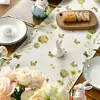 Easter Bunny Eggs Butterfly Floral Linen Table Runner Holiday Party Decor Spring Kitchen Dining Table Runner Easter Decorations 4