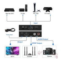 HDMI-Compatible 2.0 Audio Extractor 4K 60Hz Support 5.1Ch Audio ARC Switch Selector with SPDIF R/L 3.5mm Jack for PS5 TV Laptop - Image 3