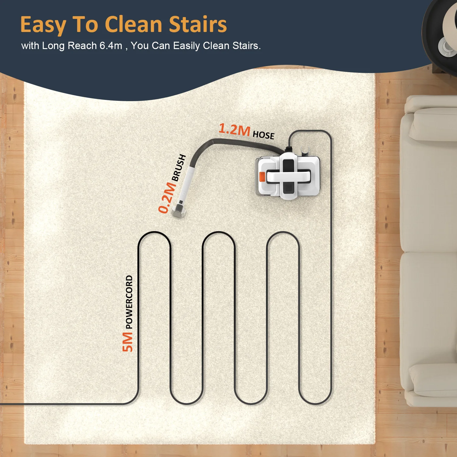 GOOVI Spot Cleaner 750/450W 11/15KPa Handheld Carpet Cleaner for Sofa Curtain Spray Suction Integrated Machine Clean Machine 5