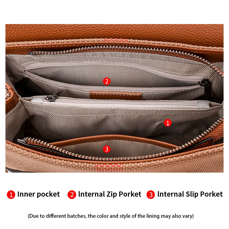 حقيبة يد نسائية Aidrani قماش نقشة جلد البقر