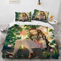 Hot Kamado Nezuko Bedding Sets Anime Demon Slayer Bedspread for Teens Girls Fashion Twin Single Queen King Full Size Duvet Cover 5