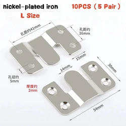 10-Pack Flush Mount Bracket Set for Hanging and Displaying Frames and Wall Decor (L  Iron  Plating)
