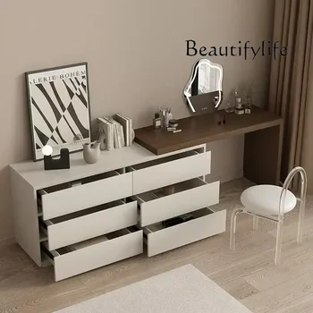 BJ S Decoración Luxury Dressing Table Drawer White Makeup Mirror Corner Desk Dresser Table Cabinet Organizers Storage Penteadeir