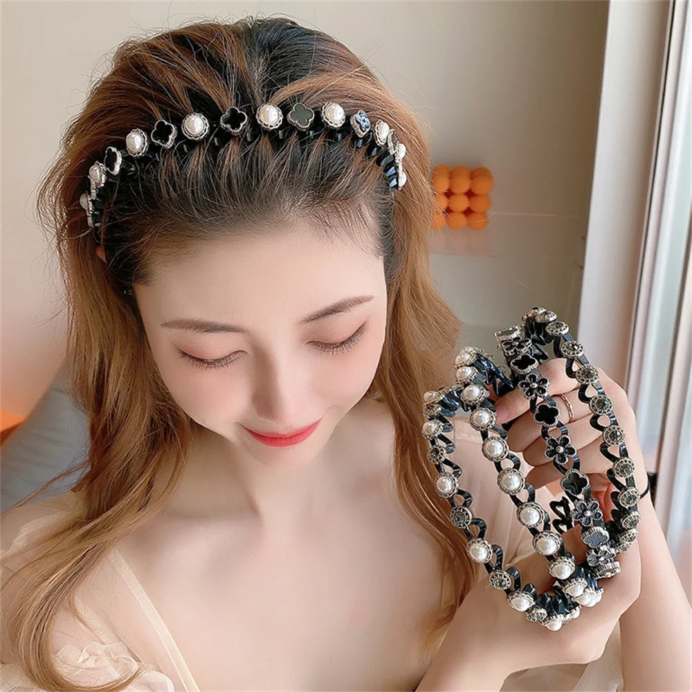 Cube Rhinestone Head Ropes for Girl Personality Geometry Hair Tie  Temperament Pearl Elastic Hair Ring Women Ornament - AliExpress