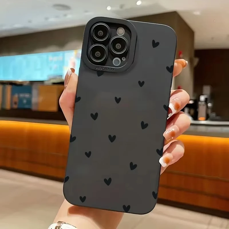 Elegant Black Love Heart Phone Case Cover