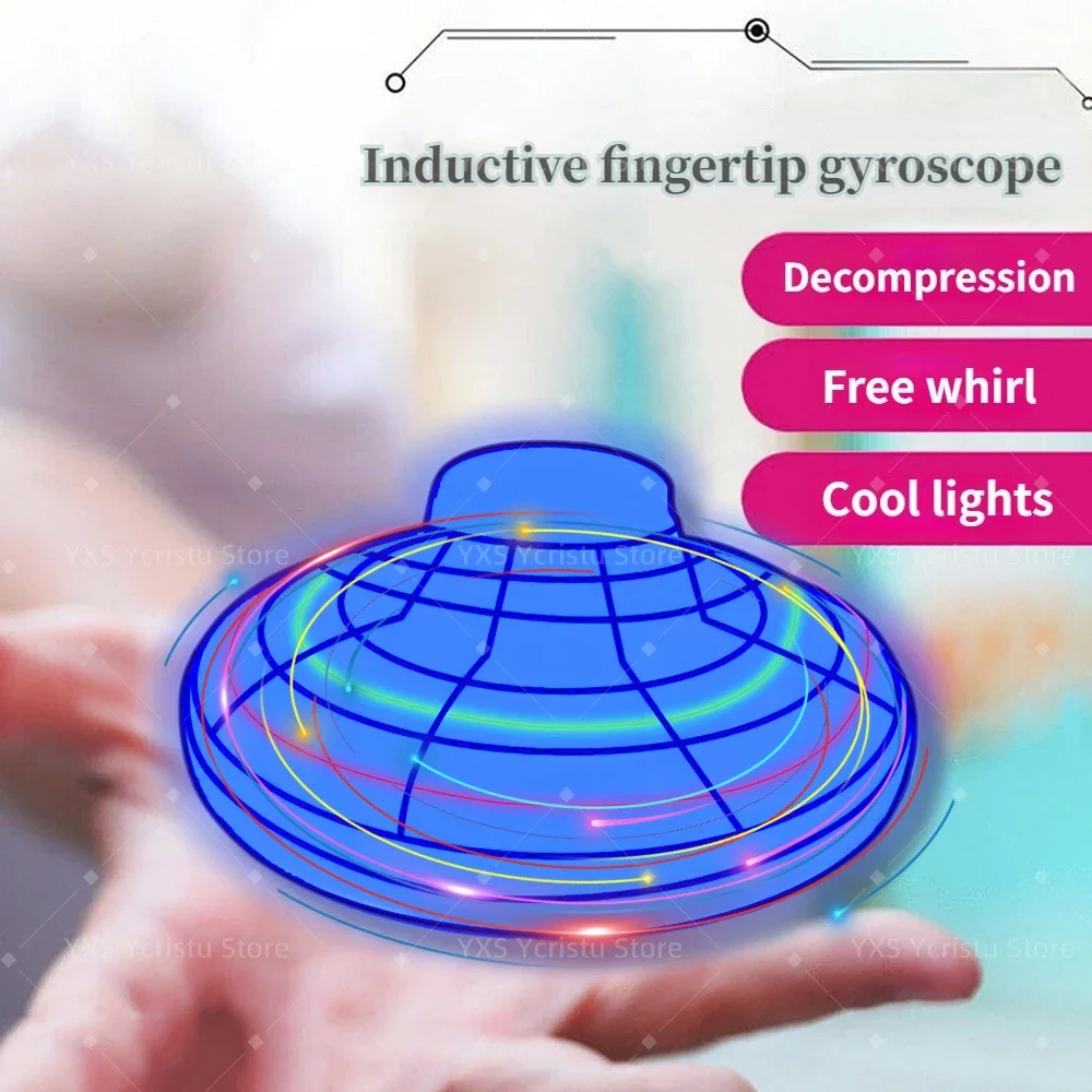 Mini Flying Ball Toys Magic Ball Flying Spinner Flight Gyro UFO Fingertip Drone Aircraft induction gyroscope Decompression Toy 2