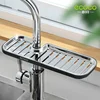 ECOCO Faucet Sponge Soap Drainage Storage Rack Sink Adjustable Dish Cloth Drain Holder Bathroom Kitchen Organizer Shelves Racks 2