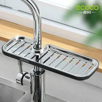 ECOCO Faucet Sponge Soap Drainage Storage Rack Sink Adjustable Dish Cloth Drain Holder Bathroom Kitchen Organizer Shelves Racks 2