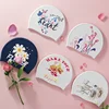 Printed Swim Caps for Women Large Size Comfortable Silicone Swimming Cap Long Hair Ear Protection Swimming Cap Pool Accessories 1