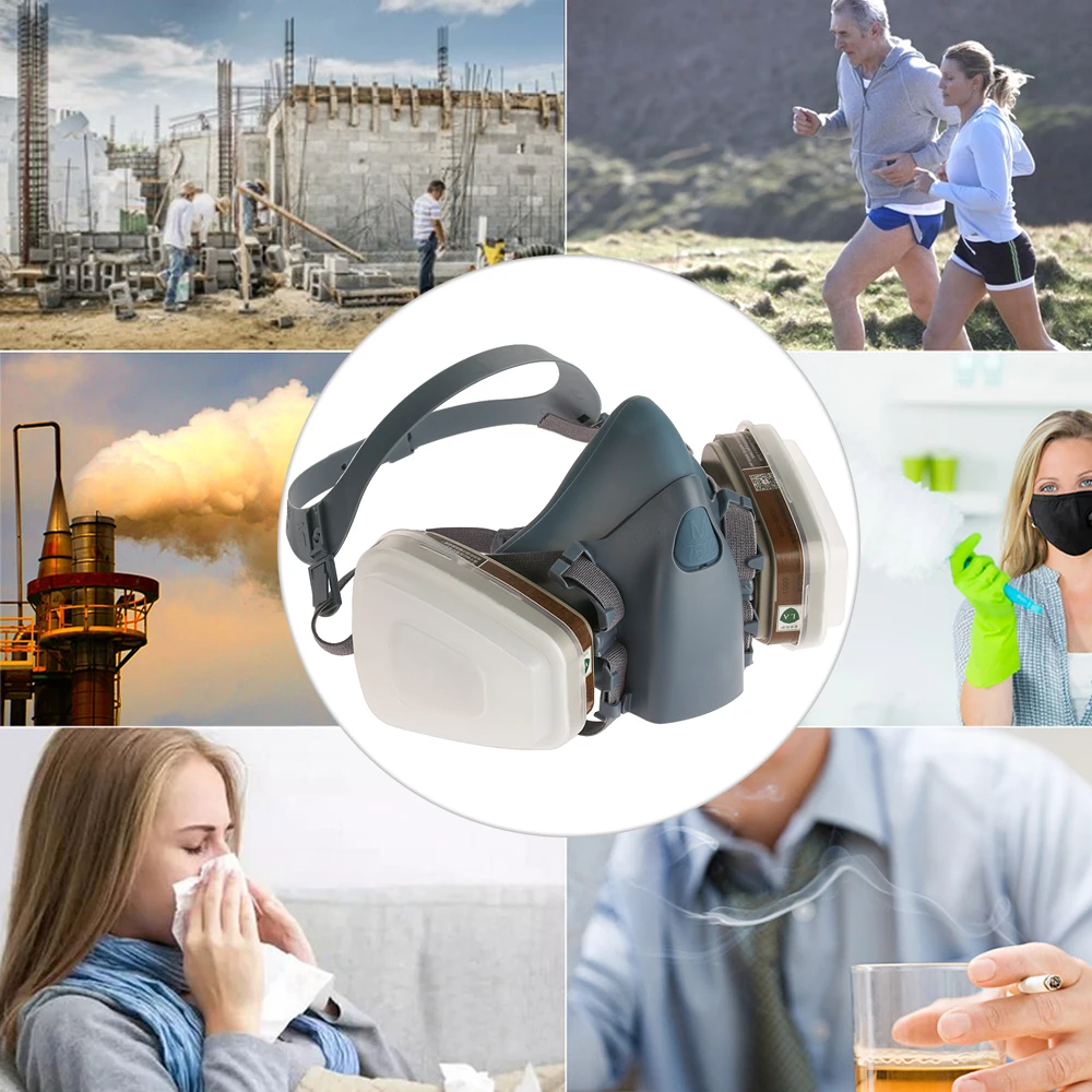 7502 Gas Mask Fireproof Spray Painting Chemical Industry Anti-Dust Chemical Respirator Anti-Organic Vapor 601/2091 Filter